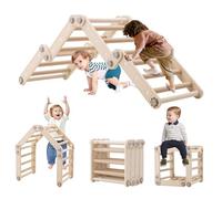 4 in 1 Pikler Triangle Set, Convertible Toddler Climbing Set, Versatile Climbing Frame with Ladder, Multifunction Foldable Climb Ladder, Indoor Play Jungle Gym for Kids