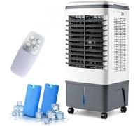 4-in-1 Portable Air Conditer & Eative Cooler with 10.5L Water Tank, 2 Ice Pac, Remote Control, 3 Fan Speeds - Ideal for Home & Bedroom t