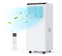 4-in-1 Portable Air Conditioner 9000BTU, Cooling & Fan & Dehumidifier & Sleep Mode Function, 24 hr Timer, Smart Control & Quiet Cooling, Powerful Air Conditioning, Window Venting Kit for Home Office