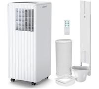4-in-1 Portable Air Conditioner & Dehumidifier 7000 BTU-24 Hour Timer & 2 Fan Speeds, Dual Digital Display, Low Energy, Low Noise,