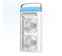 4 in 1 Portable Air Conditioner Fan With Mist Spray, Double Fan 3-Speed Adjustable Mobile Air Conditioner With 1-4 Timer Function, Color-Changing Night Light, T-C Charging Air Cooler for Home, Office