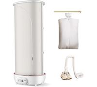 4 IN 1 Portable Electric Heated Clothes Airer,400W Foldable Travel Drying Rack With Dustproof Curtain,6H Timing,60℃ Constant Heating,for Clothes and Shoes