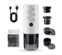 4 in 1 Portable Espresso Coffee Maker Work with NES DG Capsule and Ground Coffee Cordless 17 Bar Rechargeable Electric Coffee Machine 2600mAh