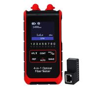 4-in-1 Portable Fiber Optic Power Meter Optical Fiber Cable Tester Visual Fault Locator VFL OPM REF FC/SC/ST Universal Interface LCD Display Fiber Tester
