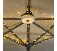 Solar or USB Powered Hanging Light with Retractable 100 LED String Lighting & Powerbank Function - 4 in 1 Portable Outdoor Garden Lantern for Gazebo, Pergola, Patio Decking Seating Area - 100 Lumen