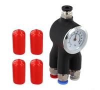 4-in-1 PTFE Material Pipe Expansion Adapter for X1, X1C, P1P, P1S & A1 3D Printers - Metal Construction, 30×28×75 mm, Compatible(Black)