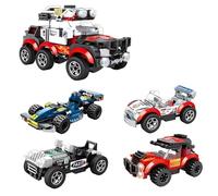 4-in-1 Race Car Building Set - 367 PCS Transformable Off-Road Vehicle Brick Kit, Super Sports Car Model, Collectible Speed Racing, STEM Interactive Toy, Creative Gift for Kid 6+