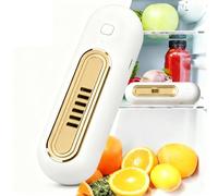 4-in-1 Rechargeable Air Freshener Deodorizer for Fridge, Reusable Air Purifier Odor Eliminator for Closet Pet Car, More Effective Odor Remover Than Baking Soda (Golden, Refrigerator Odor Eliminator)