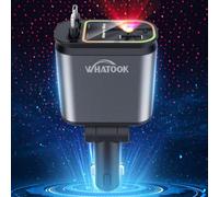 4 in 1 Retractable Car Charger, 80 cm Range, 2 Cables, USB-C and USB-A Ports