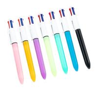 4-in-1 Retractable Multicolor Pens with Clip & Keychain - Black Blue Red Green Ink Shuttle Pens for Back to School Supplies, Teachers, Students, Office, Classroom Rewards & Party Favors（7-Pack ）
