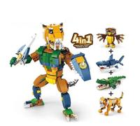4 in 1 Robot Building Kit for Kids Age 8-12, Transformable Mecha Model STEM Toy, DIY Construction Set for Boys, Creative Gift for Birthday or Party Favors