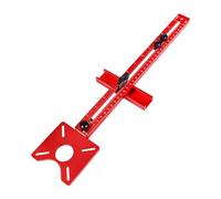 4 in 1 Router Milling Groove Bracket, Aluminium Alloy Adjustable Cabinet Template Tool for Professional Woodworking Tool (in+MM)