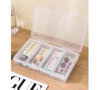 4 in 1 Small Bead Organizers, Plastic Storage Cases Mini Clear Bead Storage Containers Transparent Boxes with Buckled Lid and Rectangle Craft Supply Case