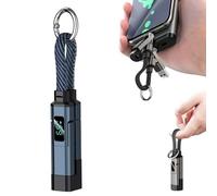 4 in 1 Smart Display Keychain Cable,65W Fast Charging Cable Short Phone Lanyard Data Cables,Portable Braided USB Fast Charging,Multi-Interface Type-C/Lightning/USB-A Connector (BU-608, one-size)