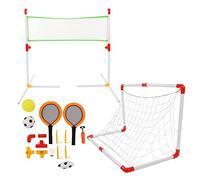 4 in 1 Soccer Toy Set for Kids Portable Folding Soccer Goal Set Outdoor Sports Toy for Backyard