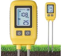 4-in-1 Soil Moisture Meter, High Accuracy Soil Analyzer, LCD Digital Soil Tester Nitrogen Phosphorus Potassium Temperature Measurement, for Lawn, Farm, Indoor/Outdoor Plants.