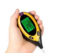 4-in-1 Soil Tester Moisture Meter, Digital Soil Testing Kit pH Soil Temperature Sunlight Moisture Acidity Test with Backlit LCD Display for Garden Farm Lawn Agriculture Outdoor Indoor Plants (1 PC)