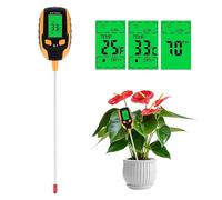 4-in-1 Soil Tester Moisture Meter, PH Meter, Digital Soil Testing Kit PH Soil Temperature Sunlight Moisture Acidity Test for Garden Farm Lawn Outdoor Indoor Plants