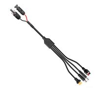 4-in-1 Solar Charging Cable For Solar Panels 100W to 1000W Portable Power Station Generator Connection 14AWG 120cm DC8mm DC5.5x2.1mm for XT60 45A User-Friendly Black Red