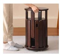 4-in-1 Stackable Wood Stools - Rubberwood Round End Table for Kitchen Bedroom Living Room Bar - Space-Saving Furniture Solution