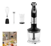 4 in 1 Stainless Steel Hand Blender with Whisk & Blender Attachments, Blender & Chop, Food Processor Vegetable Chopper, Powerful 800wWElectric Whisk, 12 Speeds, Turbo Button, Large Capacity