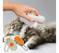 4-in-1 Steam Brush for Dogs & Cats - Pet Grooming Brush with Steam, Deshedding, Bath Spray & Massage, Professional Grooming Tool for Indoor Cats and Long/Short Hair Pets (green)