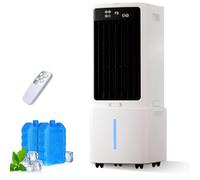 4-in-1 Swamp Cooler with Remote, 12L Windowless Evaporative Air Humidifier, 800 m³/h, 12-Hour Timer, 90° Swing for Living Spaces