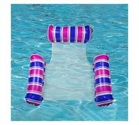 4 IN 1 Swimming Pool Floats Hammock 1pc Striped Inflatable Pool Float - 3-Tube Water Hammock For Ultimate Comfort And Support Relaxing Summer Pool Party And Beach(Purple)