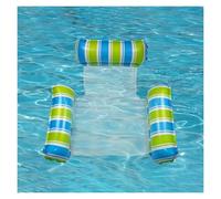 4 IN 1 Swimming Pool Floats Hammock 1pc Striped Inflatable Pool Float - 3-Tube Water Hammock For Ultimate Comfort And Support Relaxing Summer Pool Party And Beach(Green)