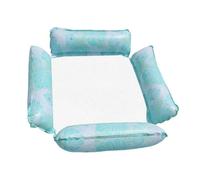 4 IN 1 Swimming Pool Floats Hammock 1pc Water Inflatable Adult Hammock Swimming Float Simple Play Float Bed Striped PVC Inflatable Float Board(Light blue)