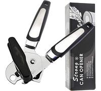 4 in 1 Tin Opener, Manual Can Openers Safe Cut & Smooth Edge Bottle Opener with Ergonomic Grip Large Turn Knob Great for Seniors with Arthritis
