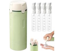 4 In 1 Travel Bottle Dispenser Refillable Travel Dispenser Pump Bottles with Scales Portable Leakproof Clear Bottles for Shampoo Lotion Liquid Cream Toiletries (Green, 40ml*4)