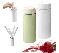 4 in 1 Travel Bottle Dispenser Set, Refillable Leak-Proof Squeezable Toiletry Bottles with Built-in Scale & Labels, Space-Saver for Shampoo, Conditioner, Lotion, for Gym, Camping (2 set)