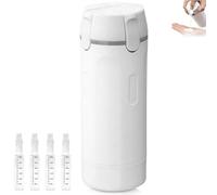 4 in 1 Travel Bottle Dispenser, Travel Bottles for Toiletries with Scale and Label, Refillable Leak Proof Travel Containers, Push-Down Dispenser for Shampoo, Lotion, Conditioner & Cream（White)