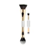4 in 1 Travel Brus.h with Foundation Brus.h, Powder Brus.h, Eyeshadow Blending Brush & Flat Brus.h | Soft Bristles Makeup Brushes Set for Women