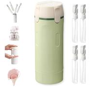 4 in 1 Travel Dispenser Bottle for Toiletries, Leak Proof Rotary Pump Container for Shampoo Lotion, Compact 4x30ml Carry On Essentials for Gym Camping Travel(Green)