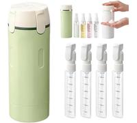 4 in 1 Travel Dispenser Bottle for Toiletries,Portable Leak Proof Refillable Toiletry Containers with Scale and Label,Portable Essentials Leak Proof Refillable Travel Containers (Green)