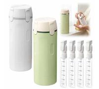 4-in-1 Travel Dispenser Bottle, Portable Refillable Travel Toiletries Bottle Set, With Light-Shielding Design Leak Proof Containers, Push-Down with Scale for Flights Gym Bag Weekends Away(2pcs*mix)