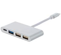 4 in 1 Type C Multi Adapter for Xiaomi Mi 9T Smartphone Hub 2 Ports USB 2.0 1 Port USB 3.0 (Silver)