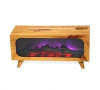 4-in-1 Ultrasonic Aroma Diffuser & Humidifier with Realistic Flame Effect, 7 Color LED Lights, 150ml Capacity, Remote Control, Quiet for Home Bedroom Office