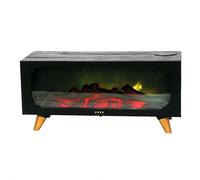 4-in-1 Ultrasonic Aroma Diffuser & Humidifier with Realistic Flame Effect, 7 Color LED Lights, 150ml Capacity, Remote Control, Quiet for Home Bedroom Office