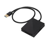 4 in 1 USB 3.0 Card Reader Hub, Multi Card Adapter with 4 Slots for SD CF MS Memory Cards, Ultra Fast 5Gbps Data Transfer, Plug and Play for Laptop Desktop Camera Driving