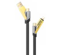 4-in-1 USB C Charger Cable 65W Doogee N50 Pro / S41 PLUS / N55PRO / S41 MAX / DK10 [Fast Charging & Data Sync] Flat Braided Charger Cord with Multi Charging Cable Combo Lightning/Type C/USB A Ports
