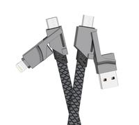 4 in 1 USB C to Lightnin g Cable, [3.3FT/1M] Multiple Charging Cable Fast Nylon Braided with USB A/USB C to Type C Ports [65W] /PD [27W] Compatible with iPhone Android Samsung Galaxy Huawei