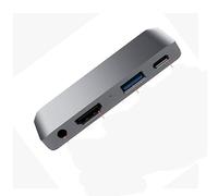 4 IN 1 USB Hubs Adapter Type C to HDMI 4K@30Hz, USB 3.0 5Gbps, PD 100w Fast charge, 3.5 audio output Compatible with Type C Computer Tablet iPad Huawei Mate book, Macbook Mouse keyboard