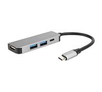4 in 1 USBC Hub, Portable Aluminum Dongle, Plug and Play for iOS for Mate Book for P30 Mate20 for S9 S10