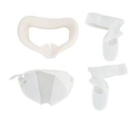 4 in 1 VR Silicone Cover for 2, VR Face Pad Mask with Sweatproof Lens Cover and Anti - Slip Controller Grips, Full Protection Set for Immersive Gaming