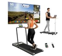 4 in 1 Walking Pad Treadmills for Home, App Stats View, 2.5 HP Quiet Engine 130 kg Capacity, Running Machines Home for Heavy People, Under Desk Treadmill with Handle