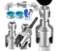 4 in 1 Water Pipe Wrench, 2026 Universal 4 in One PVC Pipe Tapping Threader, Integrated Internal & External Pipe Threading Tool Set, Opener Compatible Electric Drill (Set(1"+1/2"+3/4"), Standard)