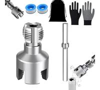 4 in 1 Water Pipe Wrench 4 in 1 Water Pipe Threader Integrated Internal & External Pipes Threading Tool for 1/2" 3/4" and 1" Waters Pipes Drill Driven Plumbing Repair Kit